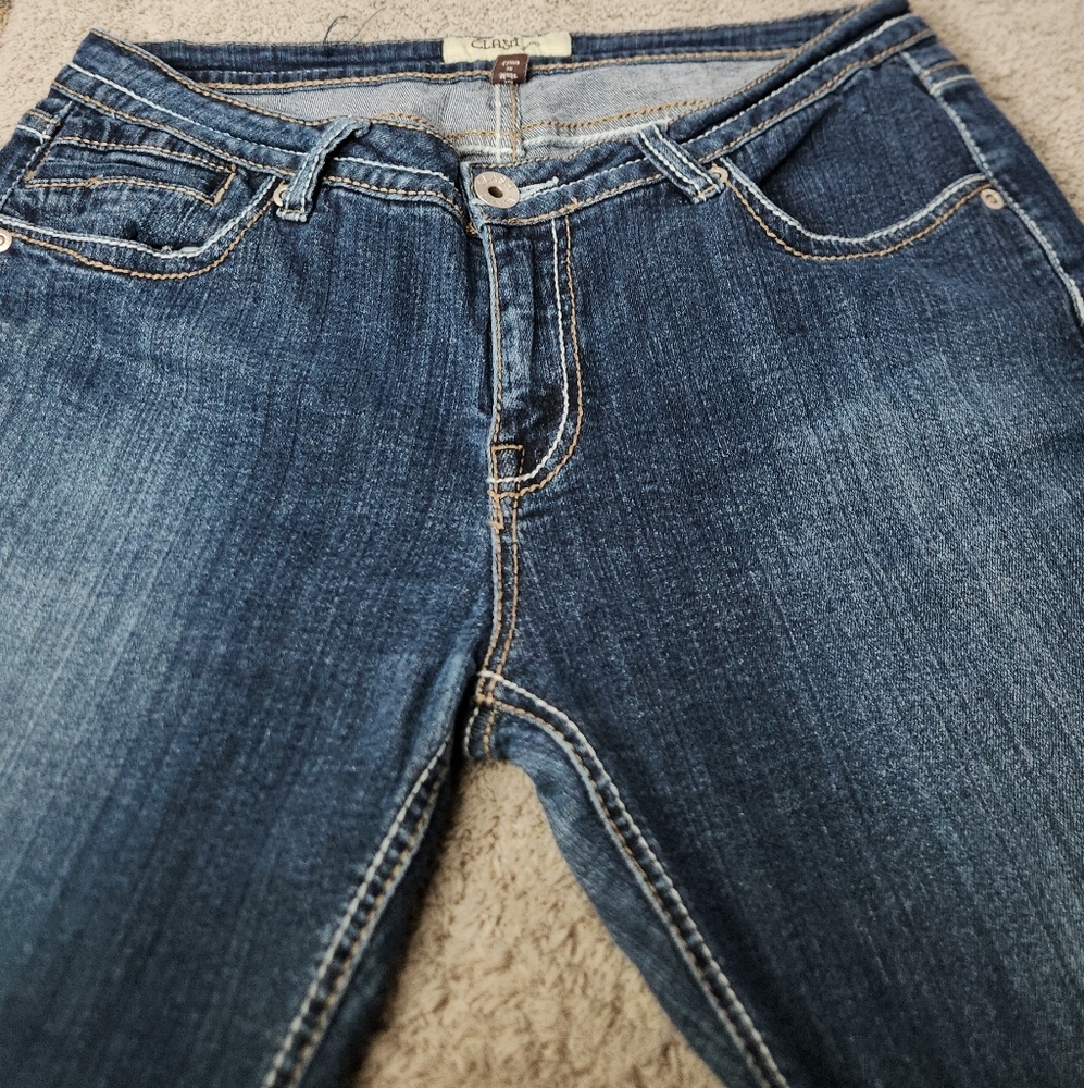 Women's Blue Denim Clash Jeans - 13 - Clash - Embellished Pockets
